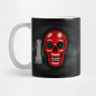 Skull, painful itchy rash red, with background Mug